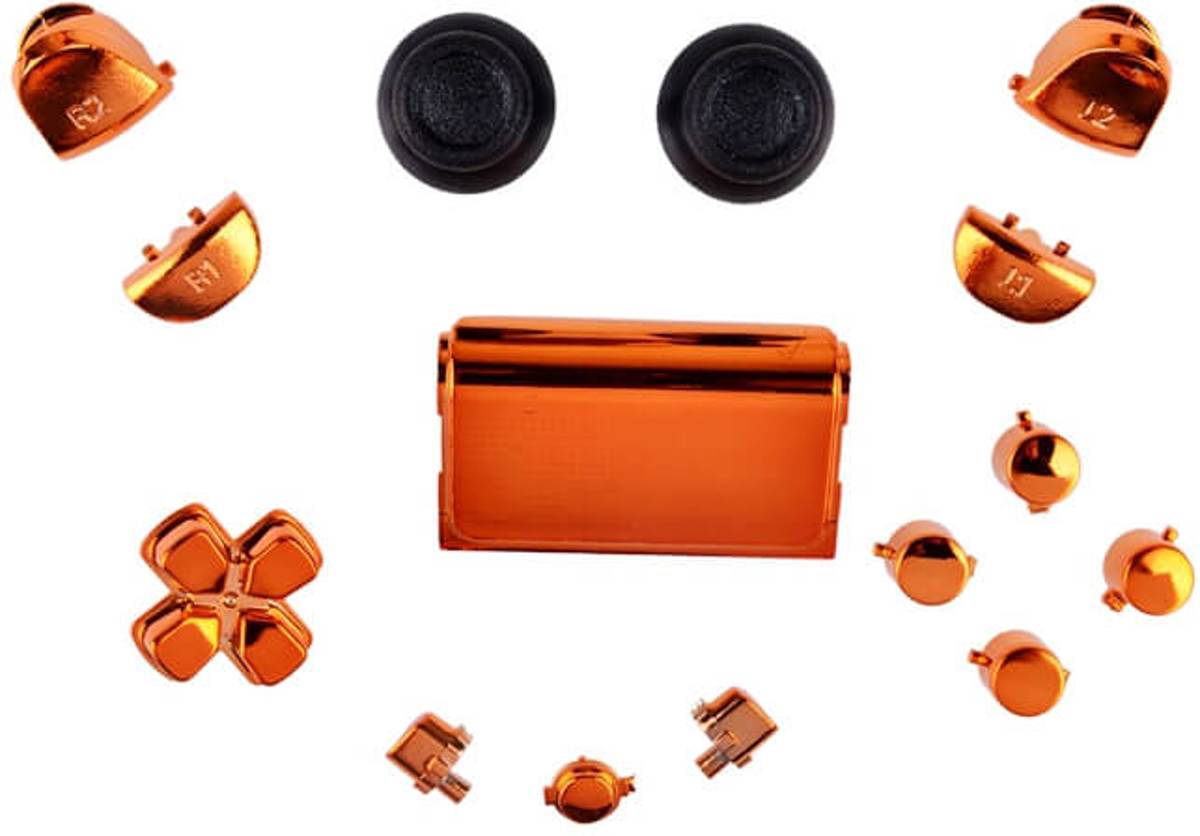 PS4 controller chrome button replacement set oranje